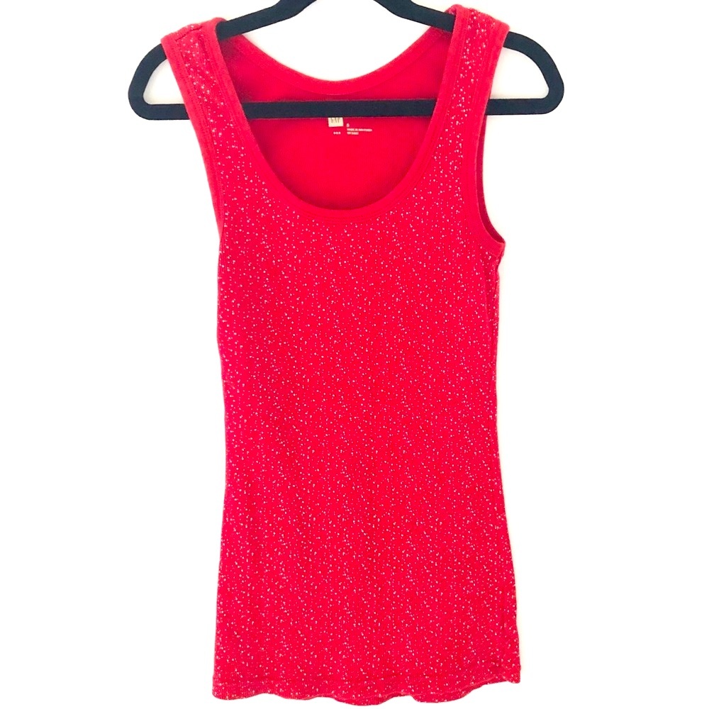 Gap Factory Polka Dot Splatter Red White Tank Sm